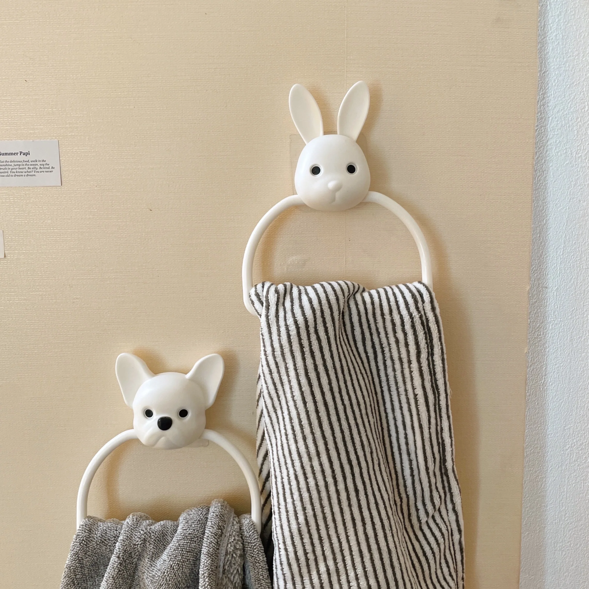 Cute Cartoon Animal Home Organizer Towel Rack Hanging Holder Bathroom Hanger Shelf For Kitchen Supplies Accessories - الصورة 3