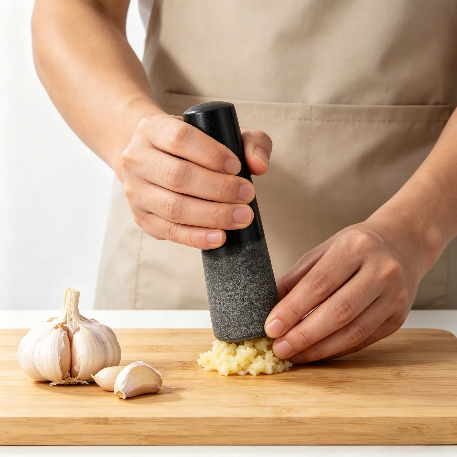 Granite Pestle 5.3 Inch for Mortar Bowl Stone Food Grinder Stick Manual Garlic Pounder Masher Spice Grinding Tool Kitchen - الصورة 5