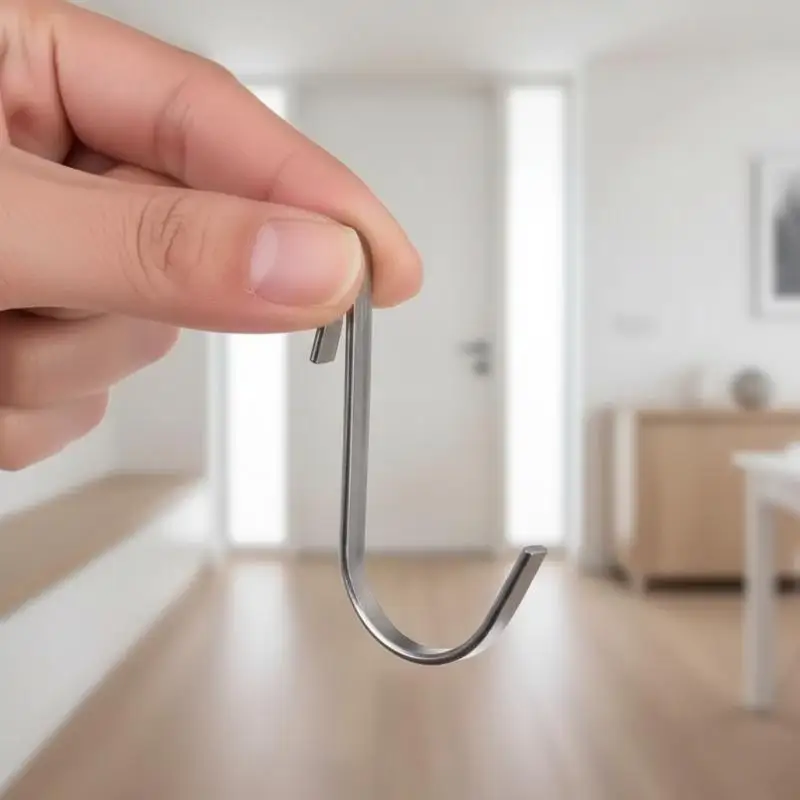 6pcs - Snap-on Clip Hooks For Wire Shelving, Shelves, And Sink Grates Versatile J-Hook Hangers For Kitchen, And Office Use - الصورة 2