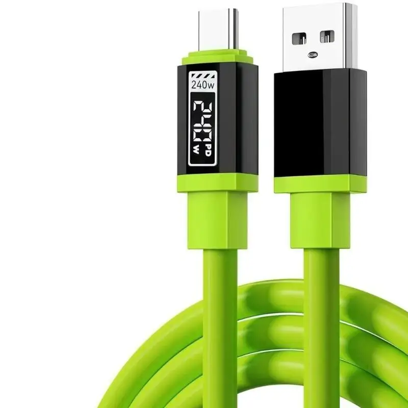 J78A Powerful 240W USB C Charging Cord 1.5M Flexible Design Data Sync Multiple Devices Support for Home Travel