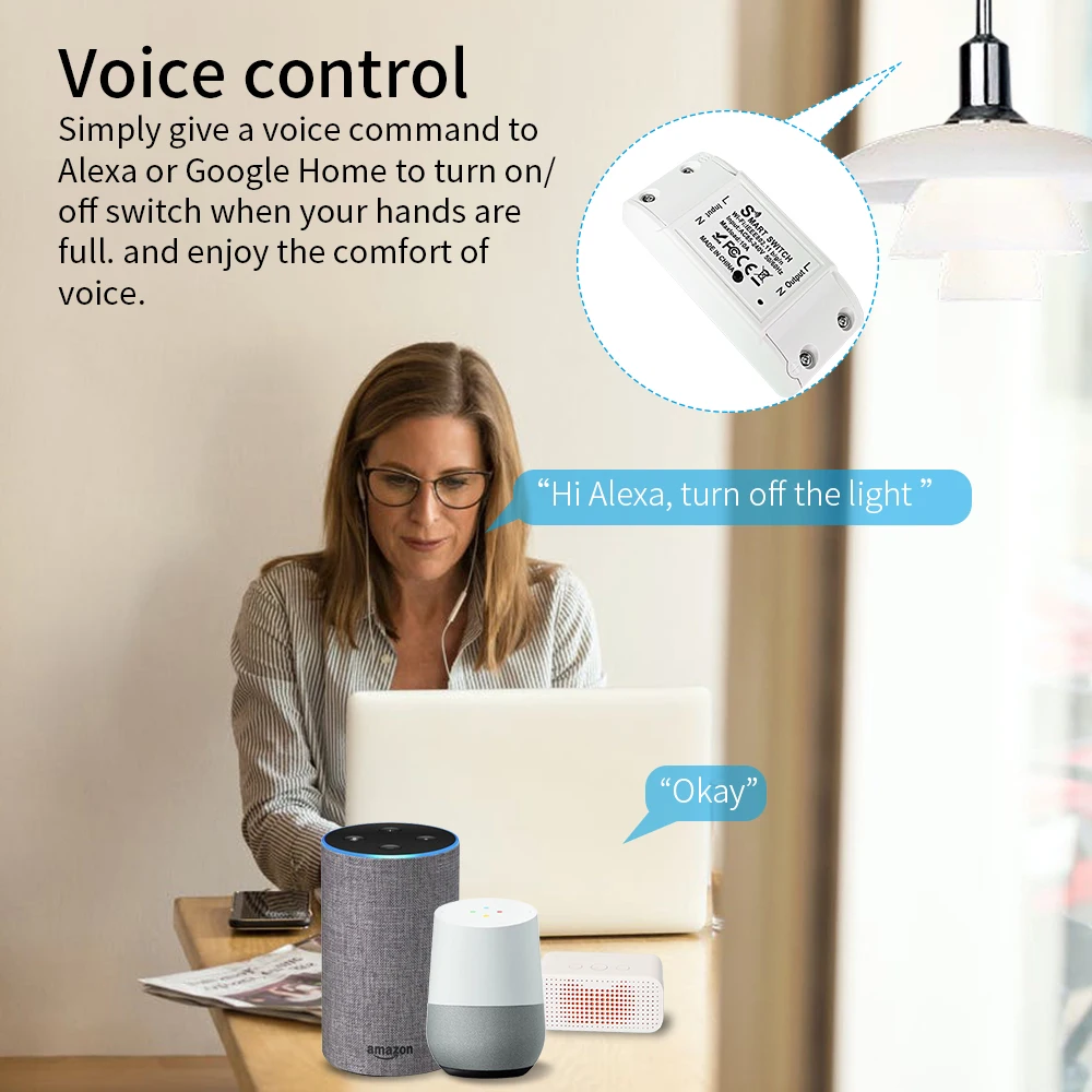 16A WiFi Tuya Smart Switch Wireless Remote Control Switch Timer Switch Compatible Smart Life App Alexa Google Home - الصورة 3