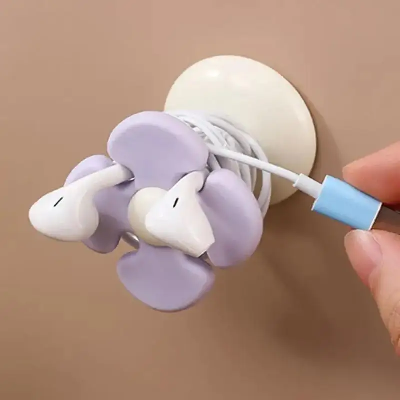 Flower-shaped Cable Winder, Kitchen Storage Cable Organizer, Household Appliance Cable Organizer, Plug Holder, And Winding Clip - الصورة 4