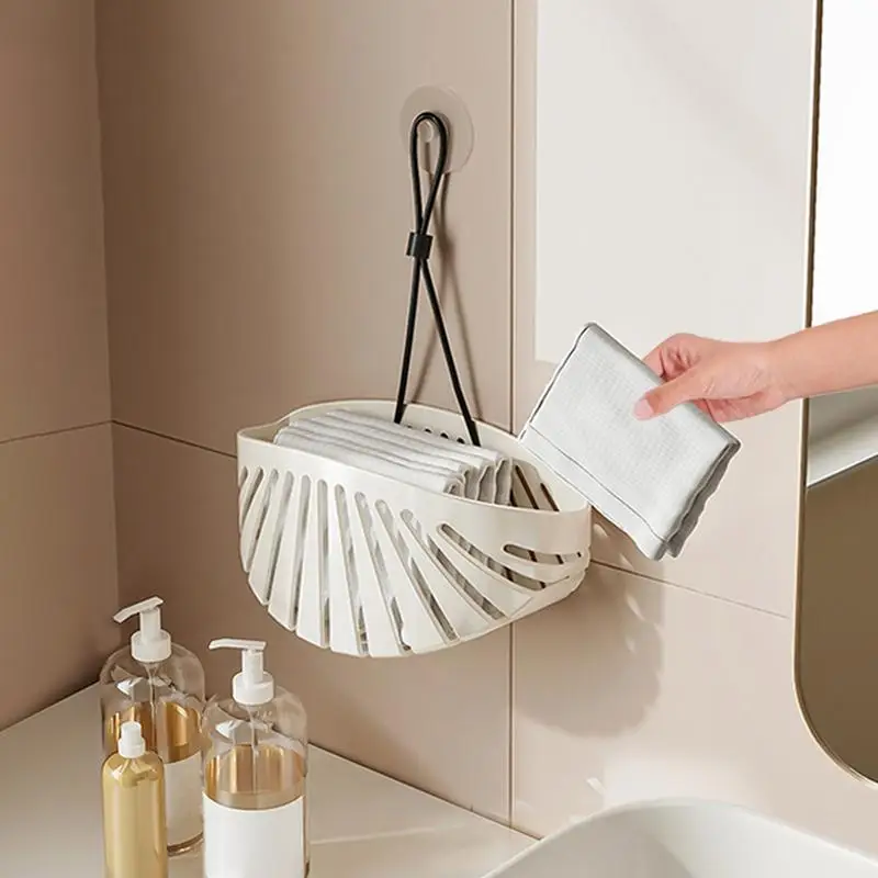Sponge Holder For Sink Sink Basket For Sponges In Shell Shape Kitchen Sink Shelf With Lanyard Soap Sponge Drain Rack For