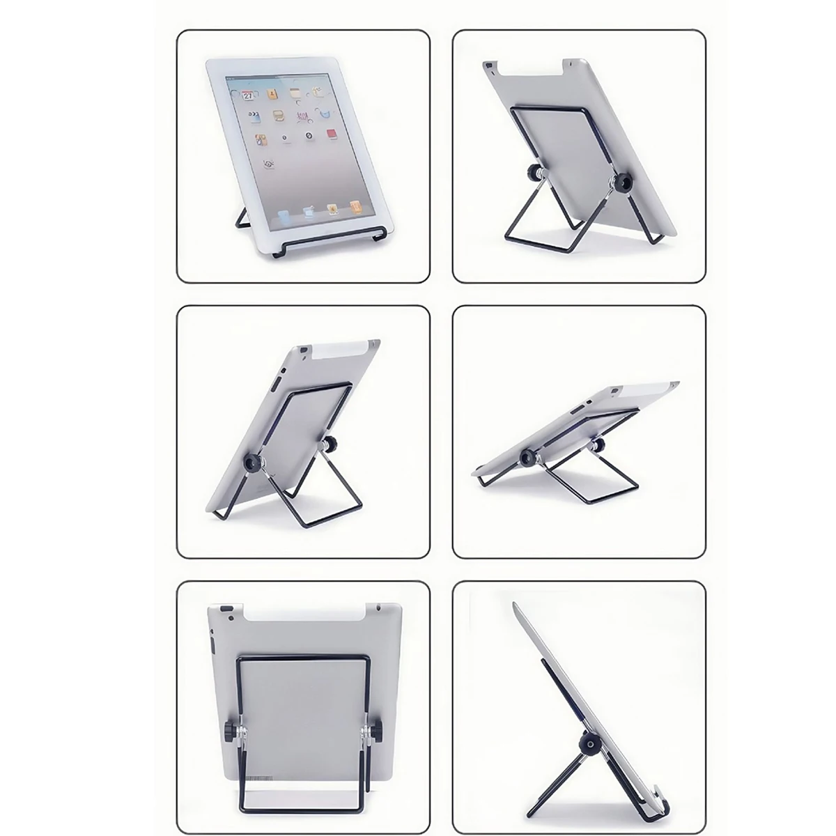 Portable Metal Tablet Holders Mount Adjustable Foldable Desktop Flexible Phone Stands Universal Work Home Travel for IPad IPhone - الصورة 5