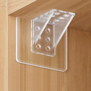 Self Adhesive Acrylic Cabinet Shelf Stand Wall Hanger Bracket 4 Pcs For Kitchen Bedroom