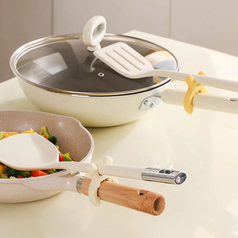 1pc Silicone Spatula Rack Spatula Holder Deer Ear Anti Scalding Overflow Pot Clip Spoon Holder Kitchen Gadget - الصورة 3