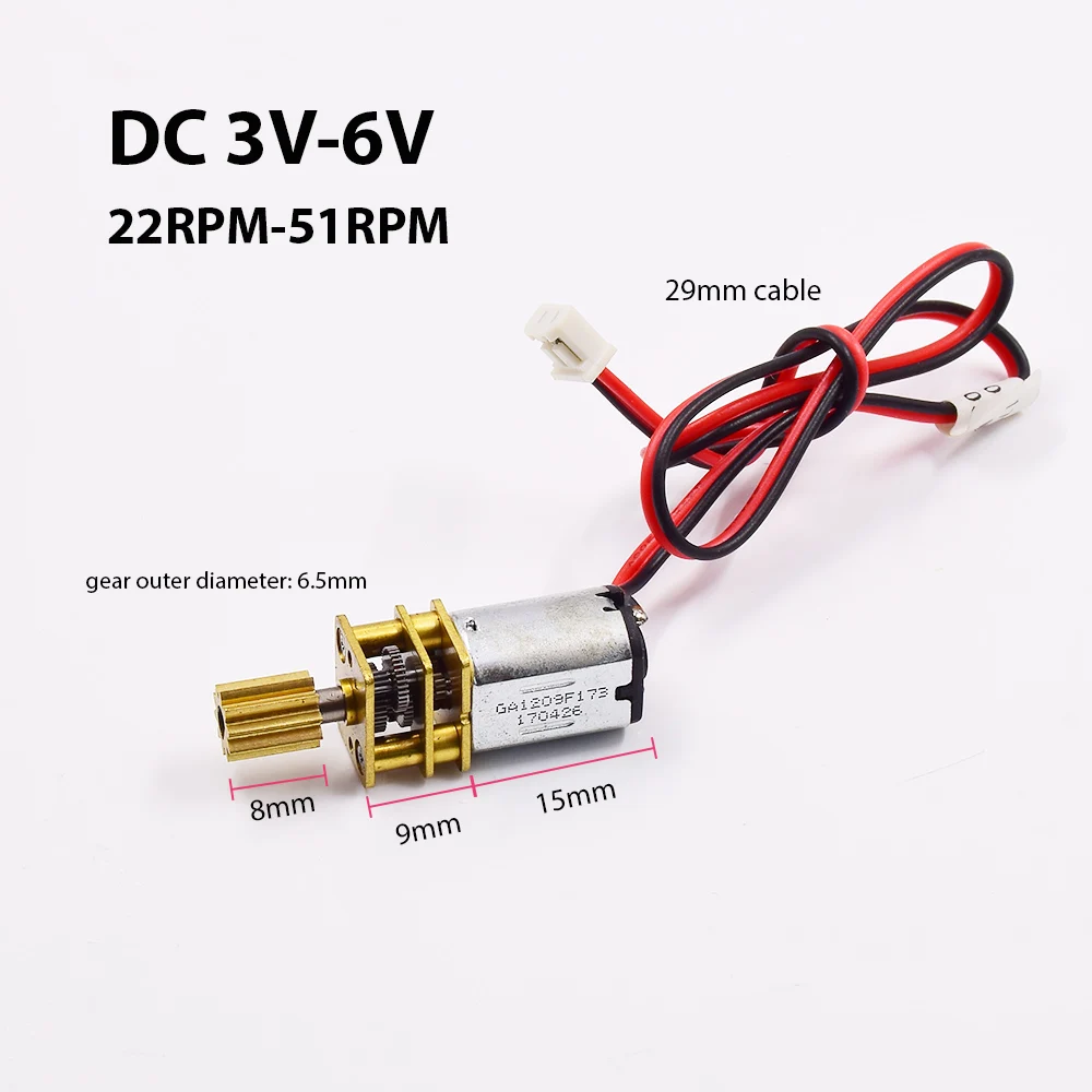 Mini N20 Gear Motor DC 3V-6V 5V 40RPM Slow Speed D-shaft Micro Metal Geared Motor Output 10 Teeth Gear DIY Robot Smart Car Lock