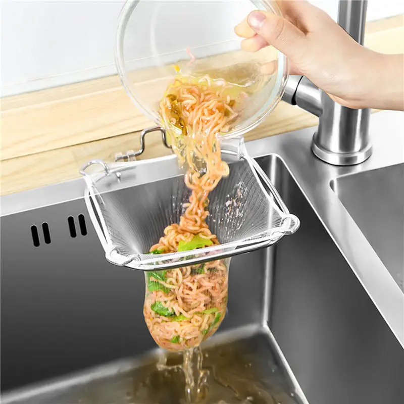 Stainless Steel Sink Filter Corner Rack Drain Waste Mesh Shelf Home Kitchen Garbage Net Holder - الصورة 5