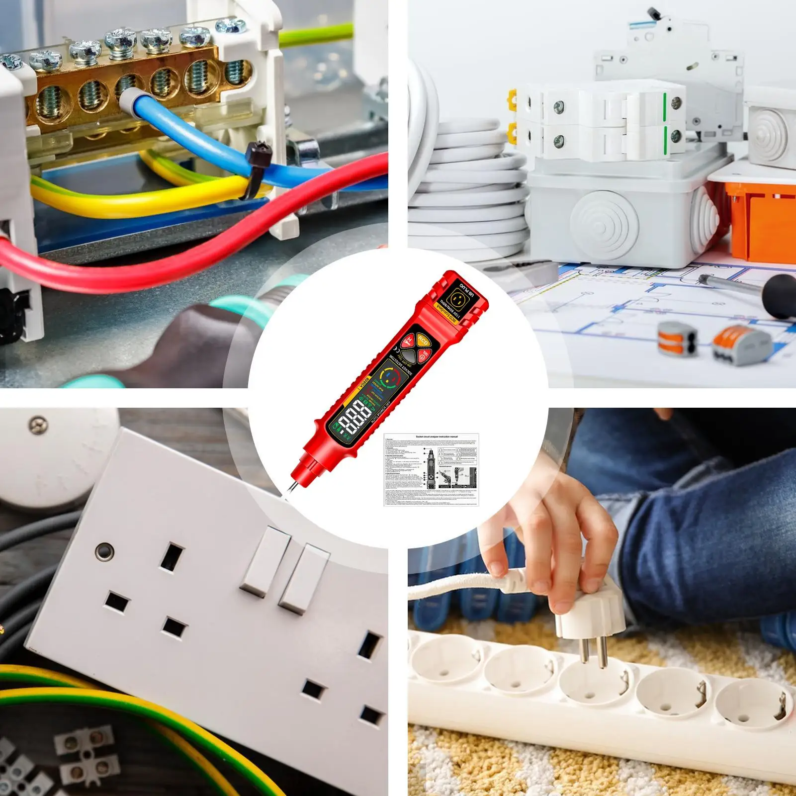 Circuit Breaker Finder Outlet Checker Smart With LED Display & Light 2-300V Electric Circuit Tracer For Home Electric Power Rv - الصورة 2