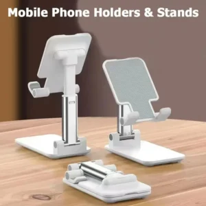 Foldable Mobile Phone Stand Adjustable Angle and Height with Silicone Pad Suitable for Desktop Tablet Ipad Portable Phone Holder