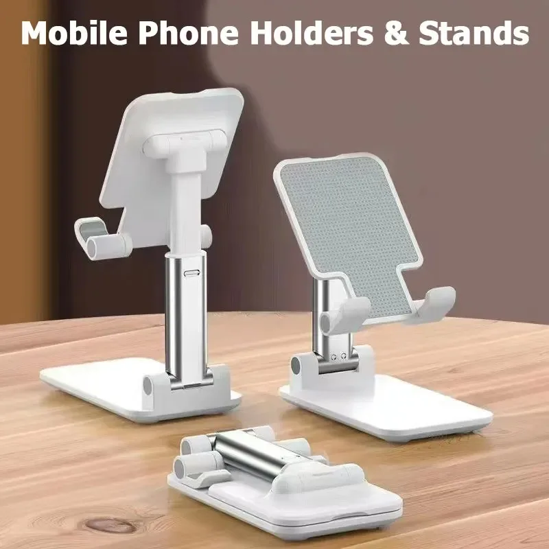 Foldable Mobile Phone Stand Adjustable Angle and Height with Silicone Pad Suitable for Desktop Tablet Ipad Portable Phone Holder