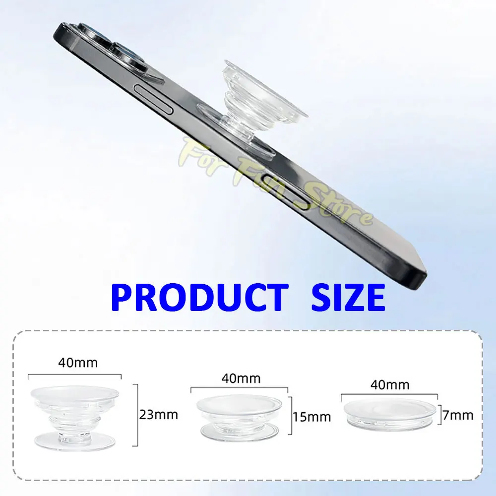 For Fun Transparent Foldable Phone Socket Finger Grip Holder GripTok Posket Handle DIY Mobile Phone Stand Base Accessories - الصورة 6