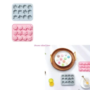 12 Cells Chocolate Mold Flower Chocolate Candy Moulds Baking Gadget Non-stick Silicone Material for Kitchen Baking HX6C