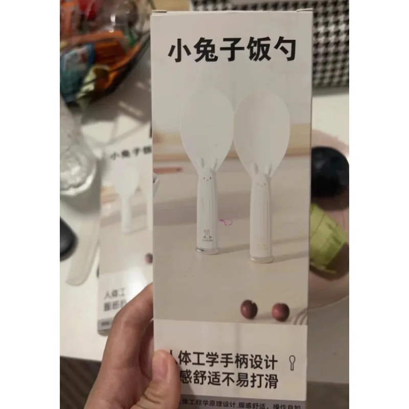 1pc rabbit cartoon decpration Rice Scoop Food Grade Plastic Non Stick Standing Kitchen Spoon Kitchen Tools Gadgets - الصورة 2