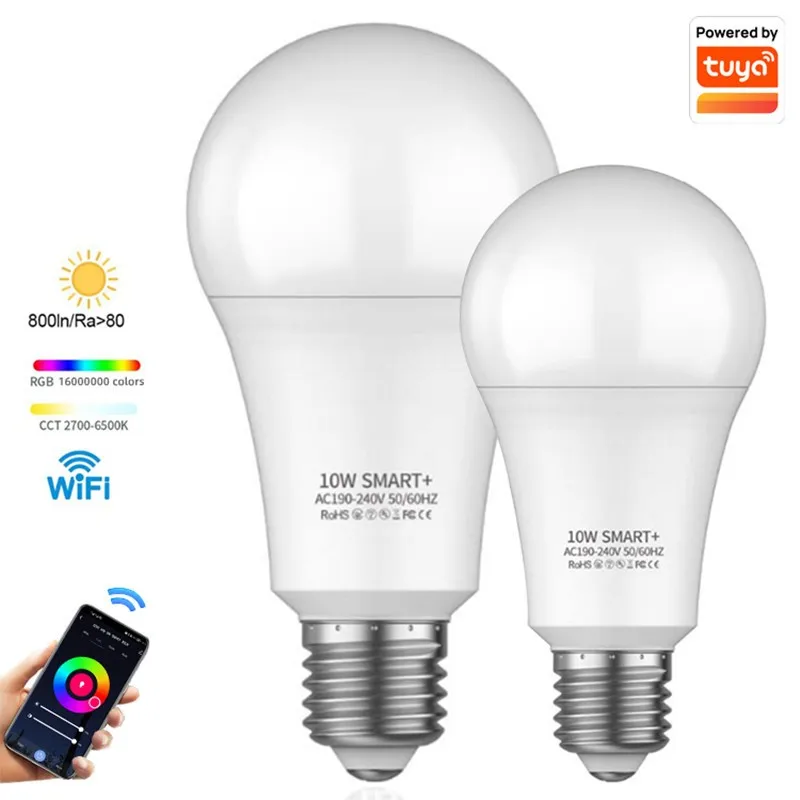 Smart Graffiti LED Bulb Alex 10W RGB+WW+CW Spotlights Google Home Voice Control Mobile App Control WiFi Smart Light LED Bulb - الصورة 5