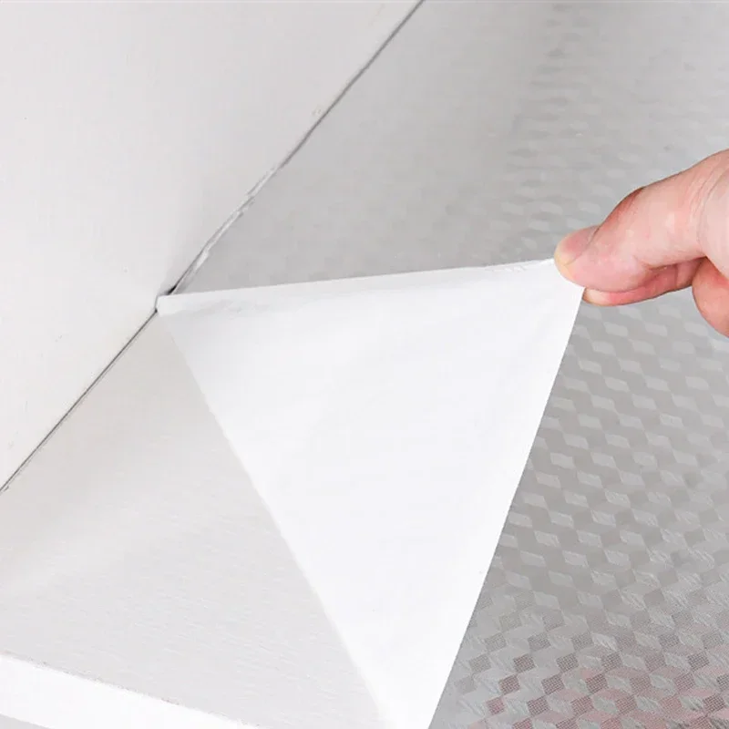 3M Kitchen Stickers Self-Adhesive Aluminum Foil Anti-Oil Waterproof Wallpaper For Countertops Drawers Cabinets Shelves Line - الصورة 5