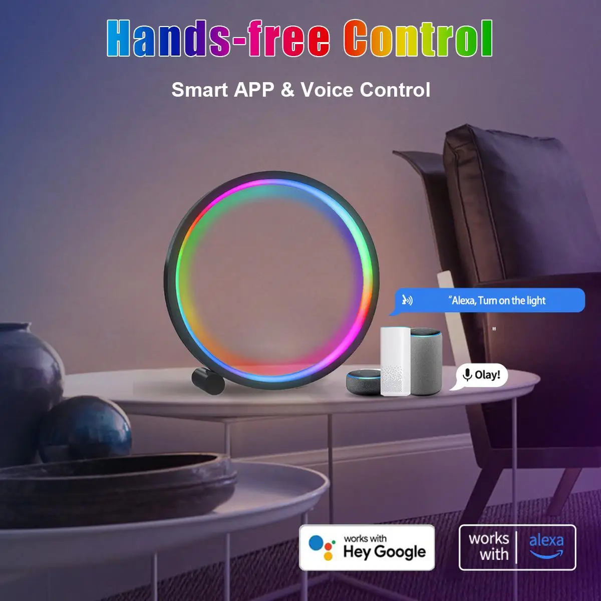 Smart Table Lamp Music Sync Stepless Dimming Table Lamps Atmosphere Usb Desk Setup Room Decor Atmosphere Light Home Gift Usb - الصورة 6