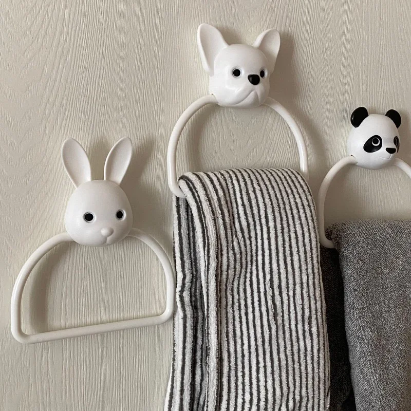 Cute Cartoon Animal Home Organizer Towel Rack Hanging Holder Bathroom Hanger Shelf For Kitchen Supplies Accessories
