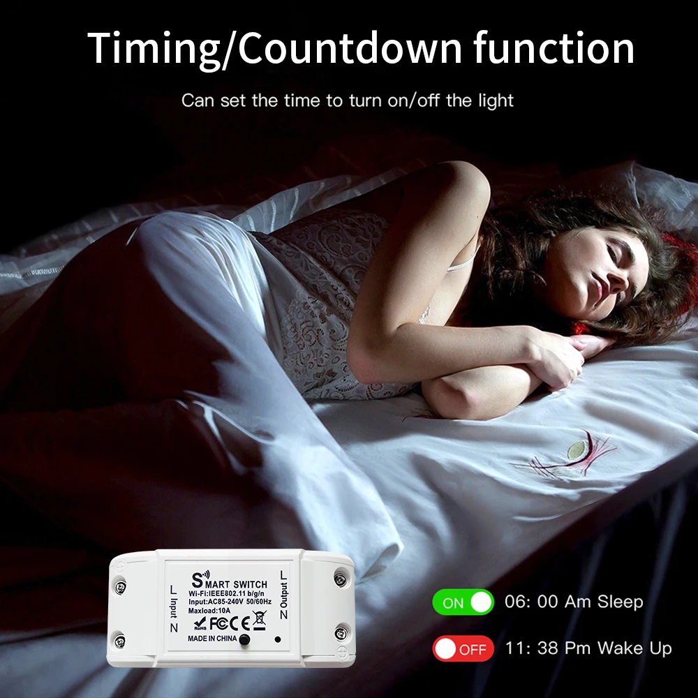 16A WiFi Tuya Smart Switch Wireless Remote Control Switch Timer Switch Compatible Smart Life App Alexa Google Home - الصورة 4