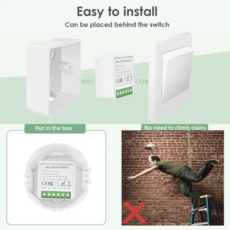 Tuya Zigbee 1/2/3/4CH DIY Smart Switch 2-Way Control Light Relay Smart Life Wireless Remote Control Work With Alexa Google Home - الصورة 5