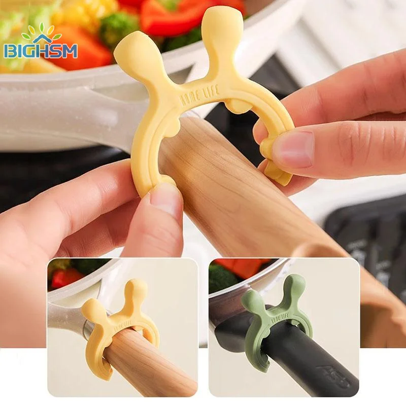 Multifunctional Deer Ear Spatula Holder Anti Scalding Overflow Pot Clip Silicone Spoon Rest Cooking Utensils Clip Kitchen Gadget - الصورة 2