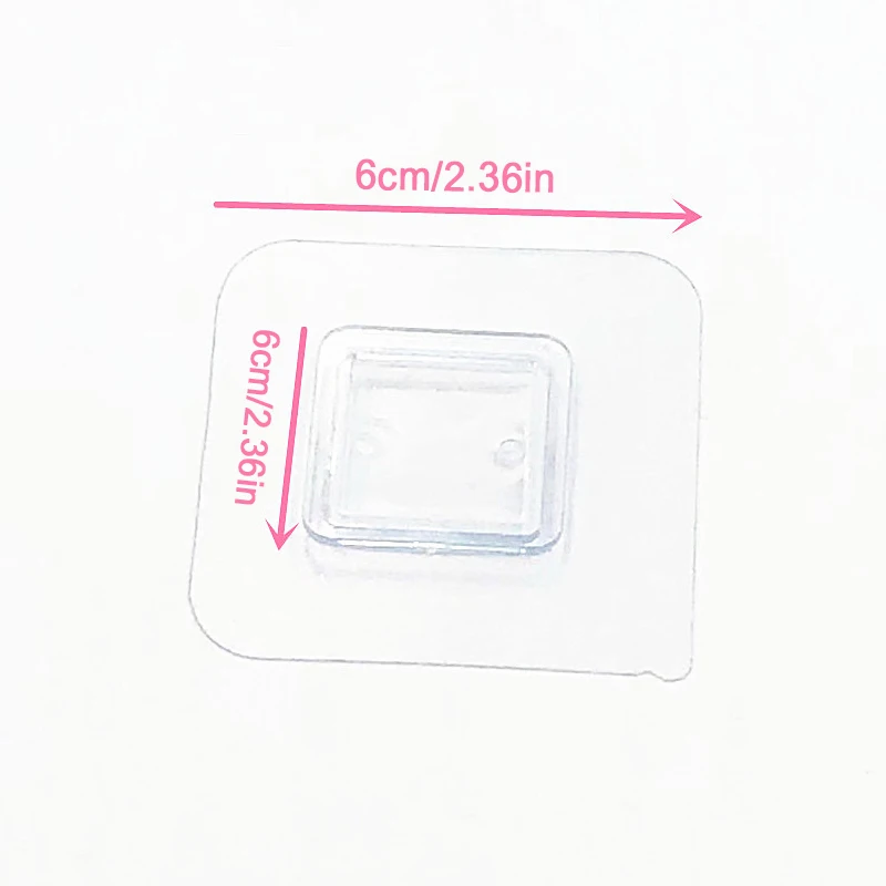 /KQM/1pc Wall Self Adhesive Hook Transparent Wire Shelf Wall Mount Sticker Sided Fixing Patch for Kitchen Bathroom Gadget - الصورة 6