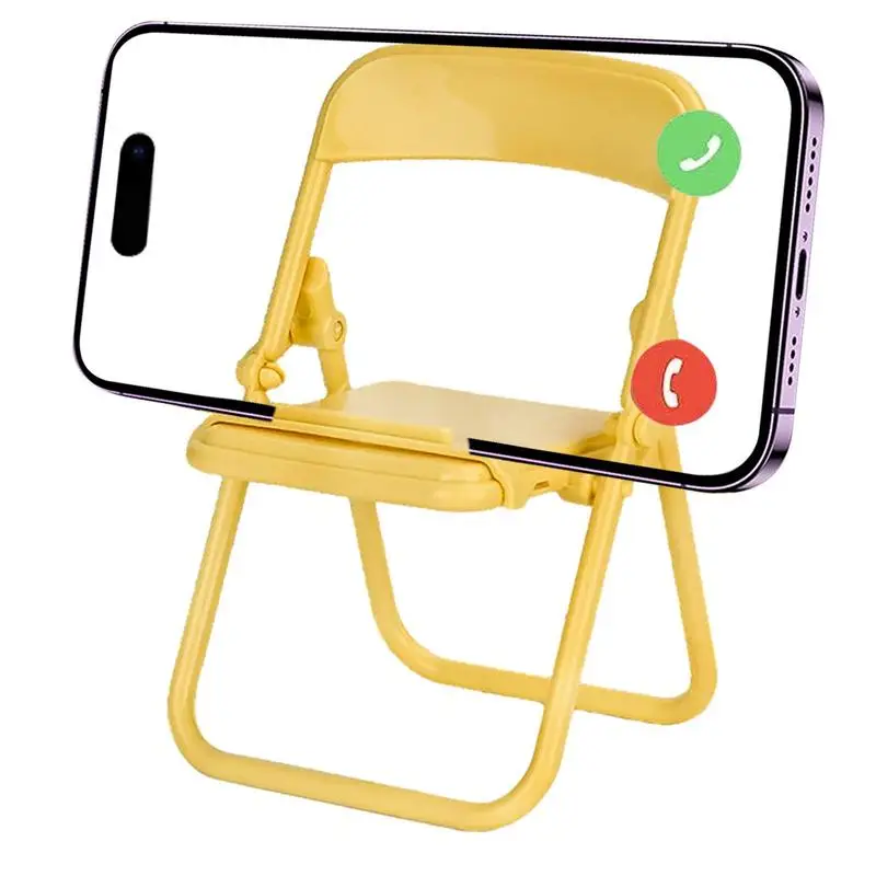 Cute Sweet Creative Desktop Mini Chair Stand Can Be Used As Decorative Ornaments Foldable Lazy Drama Mobile Phone Holder - الصورة 3
