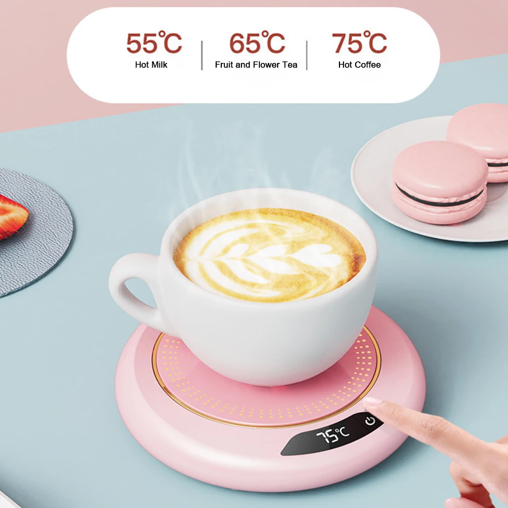 Smart Electric Cup Warmer Portable Coffee Mug Heating Plate 3 Temperature Setting USB Plug Thermostat Coaster for Home Office - الصورة 2