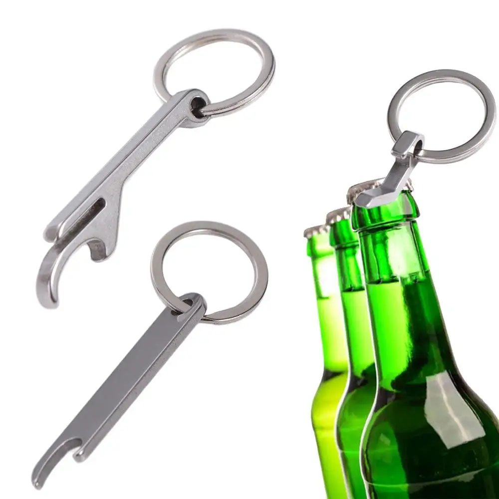 Cute Beer Bottle Opener Keychain Portable Stainless Steel Keychains for Men Mini Metal Bottle Can Opener Kitchen Gadgets Keyring - Image 6