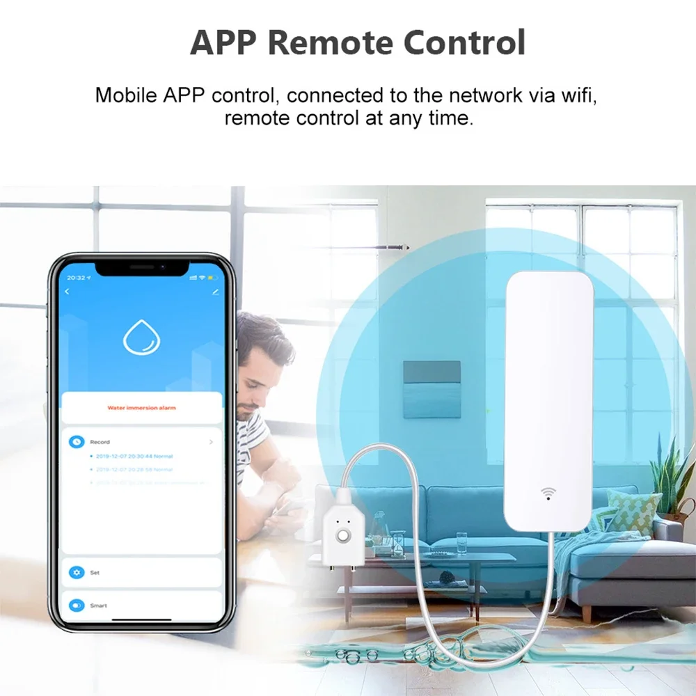 Tuya WiFi Zigbee Smart Water Sensor Remote Control fro Smart Home Automation via SmartLife NOT Support Alexa or Google Home - Image 2