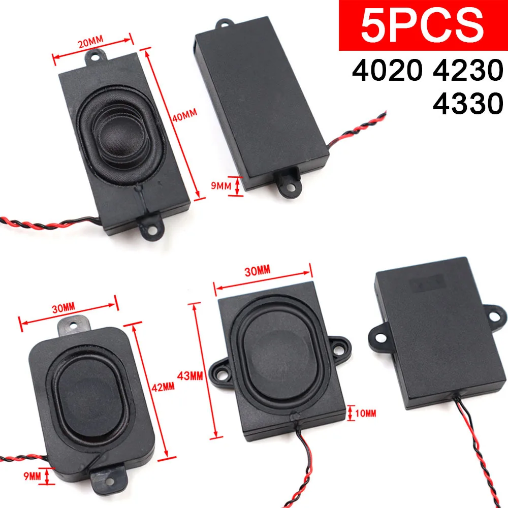 5pcs 8 ohm 4 Ω Cavity Speaker 4020 4230 4330 full requency sound chamber BOX fixed hole voice smart home speaker - الصورة 3