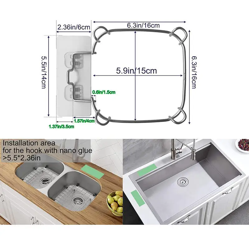Stainless Steel Sink Filter Corner Rack Drain Waste Mesh Shelf Home Kitchen Garbage Net Holder - الصورة 2