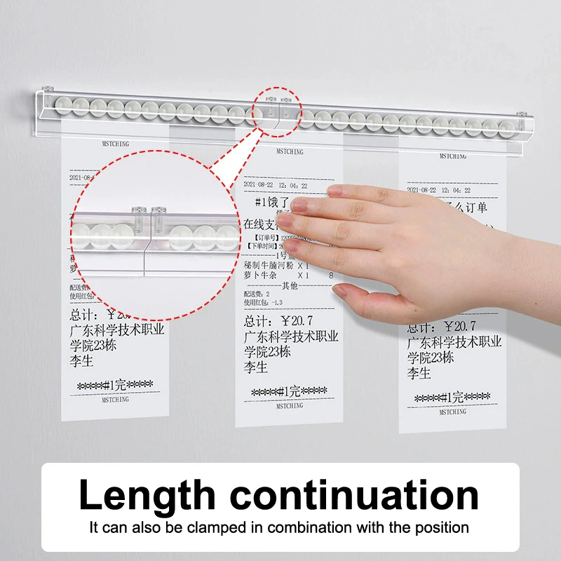 1/2Pcs 30/40/50CM Kitchen Takeaway Order Organizer Ticket Holder PVC Takeout Orders Restaurant Tickets Rack For Cafes Pubs - الصورة 2