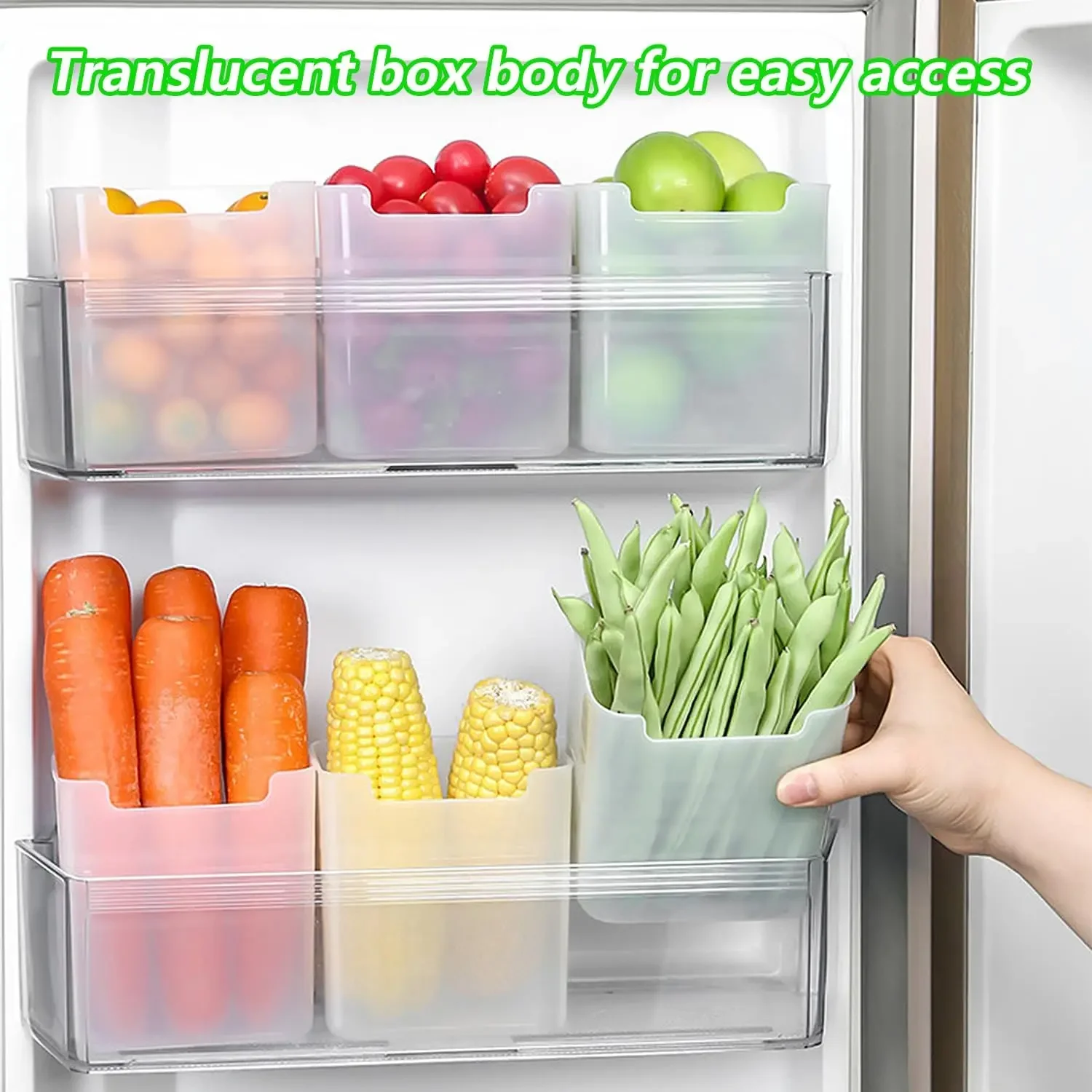 Fridge Side Door Container Organizer Accessories Wholesale Refrigerator Storage Boxes Kitchen Fruit Vegetable Fresh-keeping Box - الصورة 3