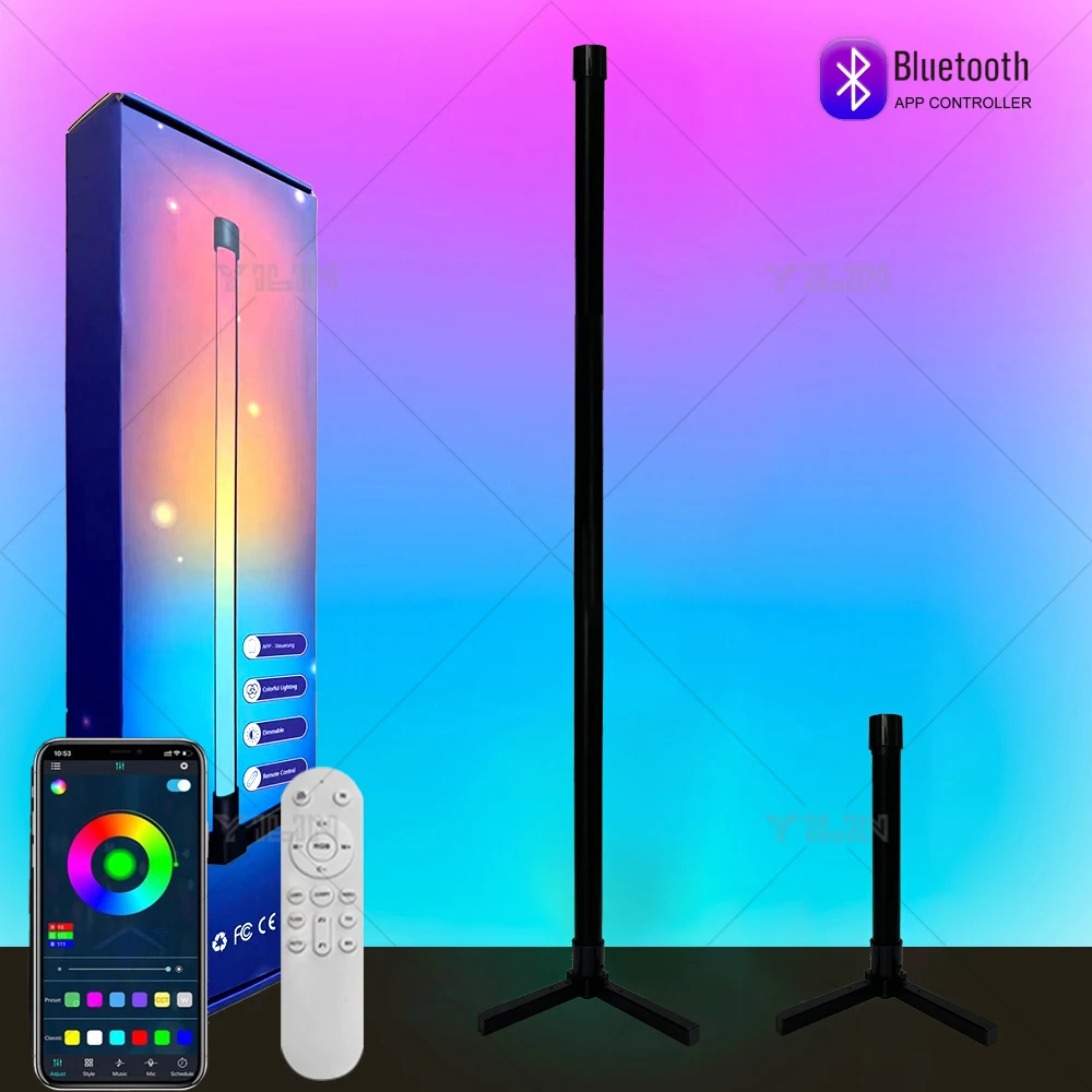 Smart RGB Dream Color LED Floor Lamp APP & Remote Control with Music Sync 16 Million Color Change Standing Mood Light Desk Lamp - الصورة 6
