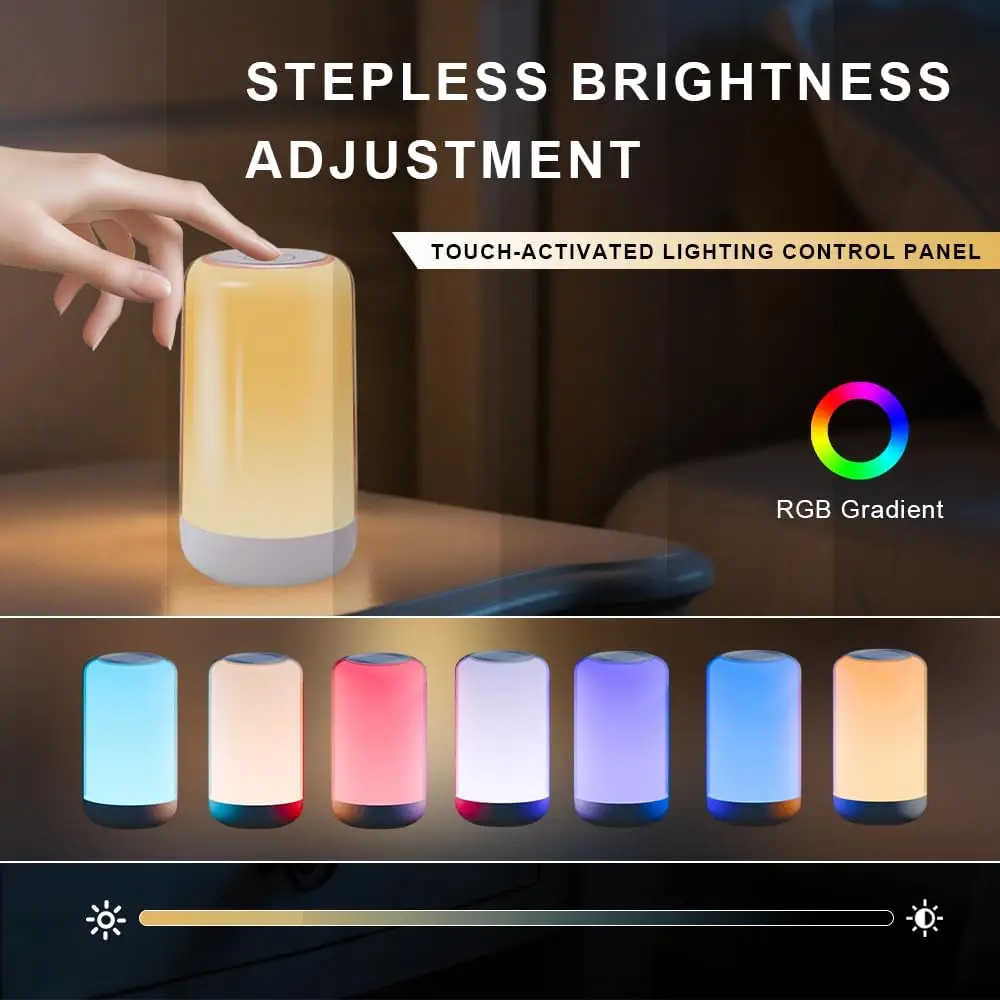 Smart RGB+CCT Touch Lamp, APP Control with Music Sync, 16M Colors & Adjustable White Light, For Bedroom Desk Mood Lighting - الصورة 4