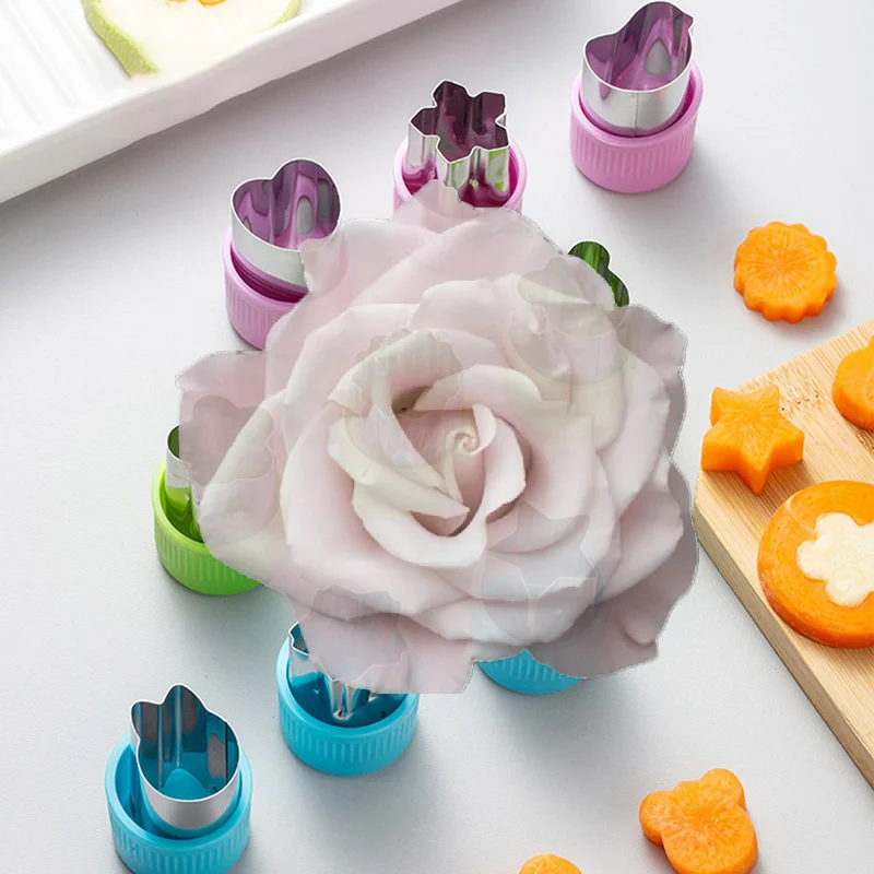 3pcs/set Star Heart Shape Vegetables Cutter Plastic Handle Portable Cook Tools Stainless Steel Fruit Cutting Die Kitchen Gadgets
