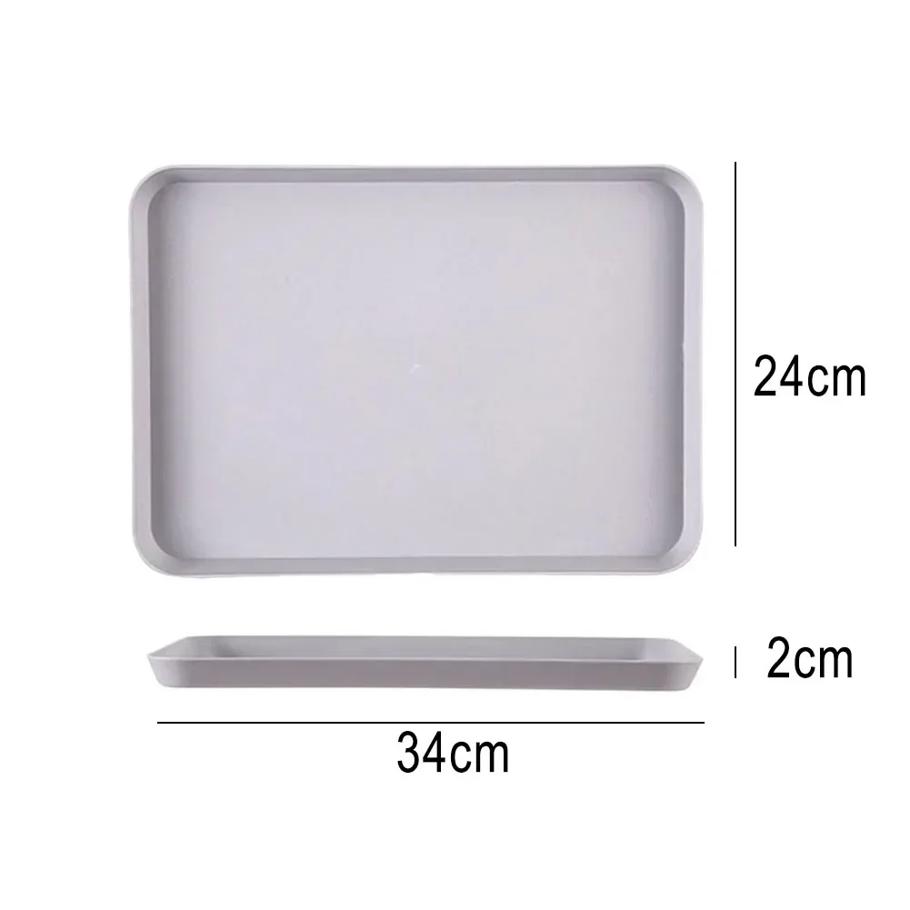 Restaurant Plastic Serving Tray Home Tea Fruit Dessert Tray Anti-Slip Resistant Food Cooking Storage Tray Kitchen Organizer - الصورة 6