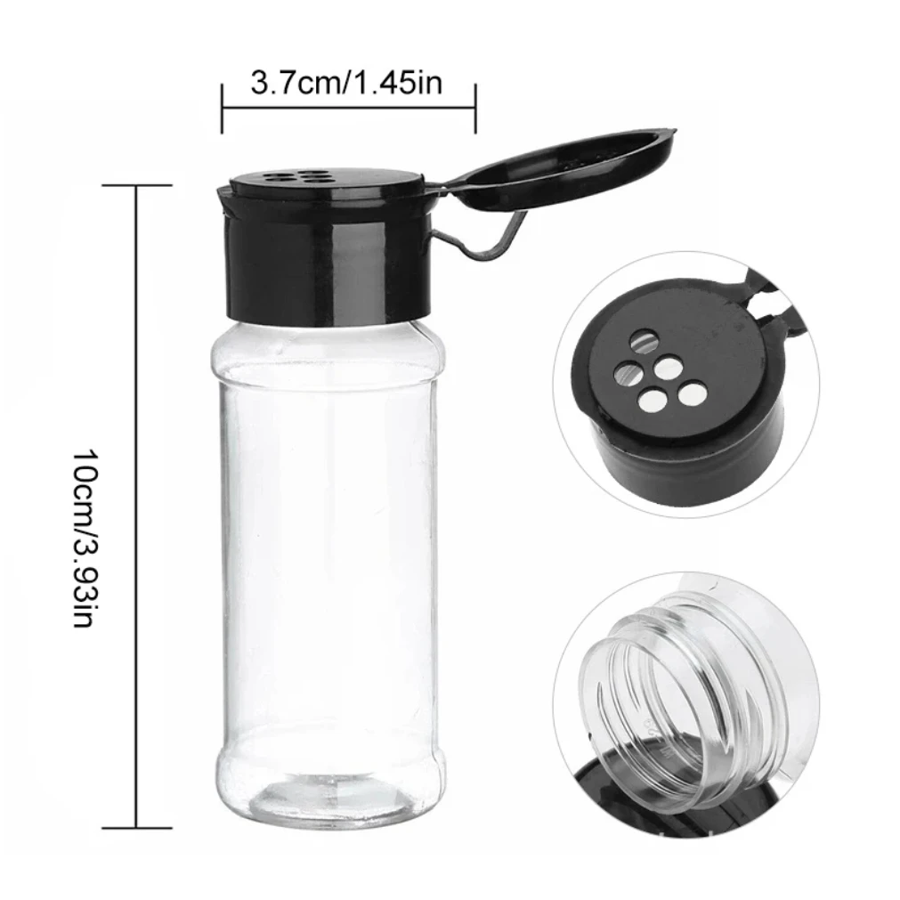 5/10/15/20PC Jars for spices Salt and Pepper Shaker Seasoning Jar spice organizer Plastic Barbecue Condiment Kitchen Gadget Tool - الصورة 6