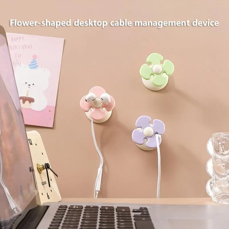 Flower-shaped Cable Winder, Kitchen Storage Cable Organizer, Household Appliance Cable Organizer, Plug Holder, And Winding Clip - الصورة 2