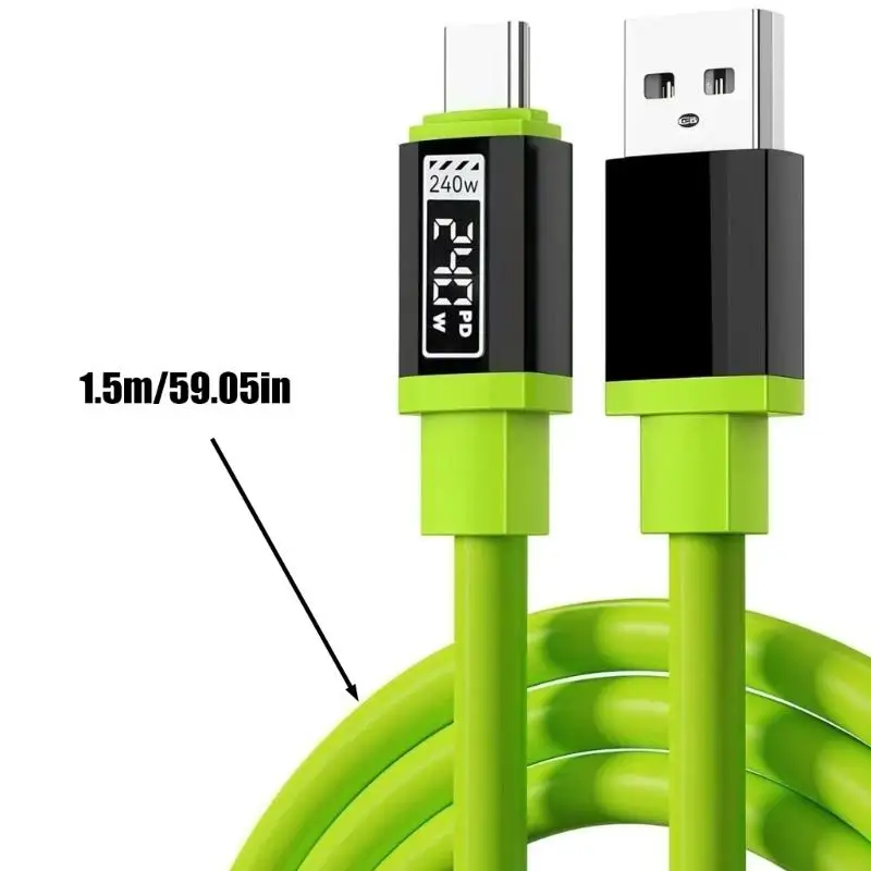 J78A Powerful 240W USB C Charging Cord 1.5M Flexible Design Data Sync Multiple Devices Support for Home Travel - Image 6